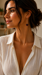 Red Cherry Silver Earrings