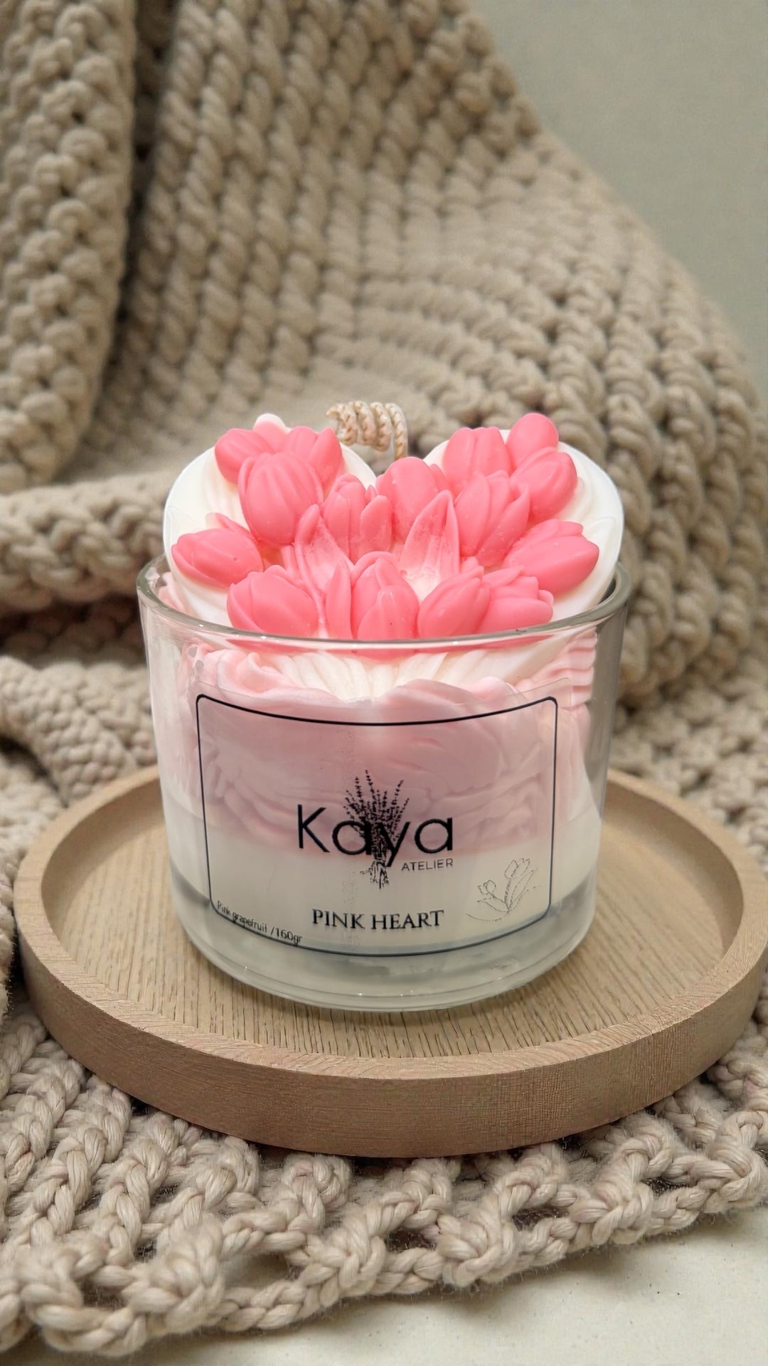 Pink heart candle