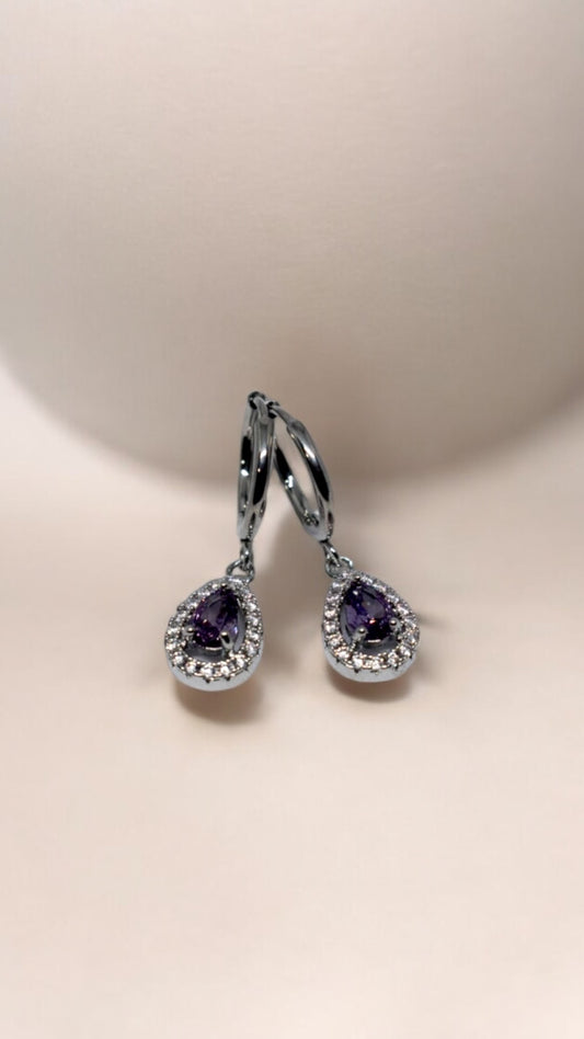 Ασημένια σκουλαρίκια Kira Purple