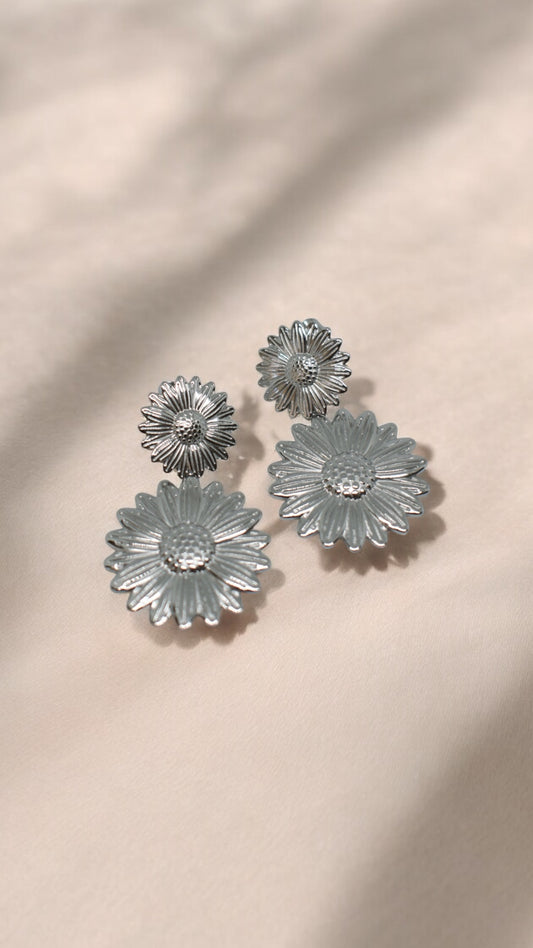 Sunflower Silver Earrings