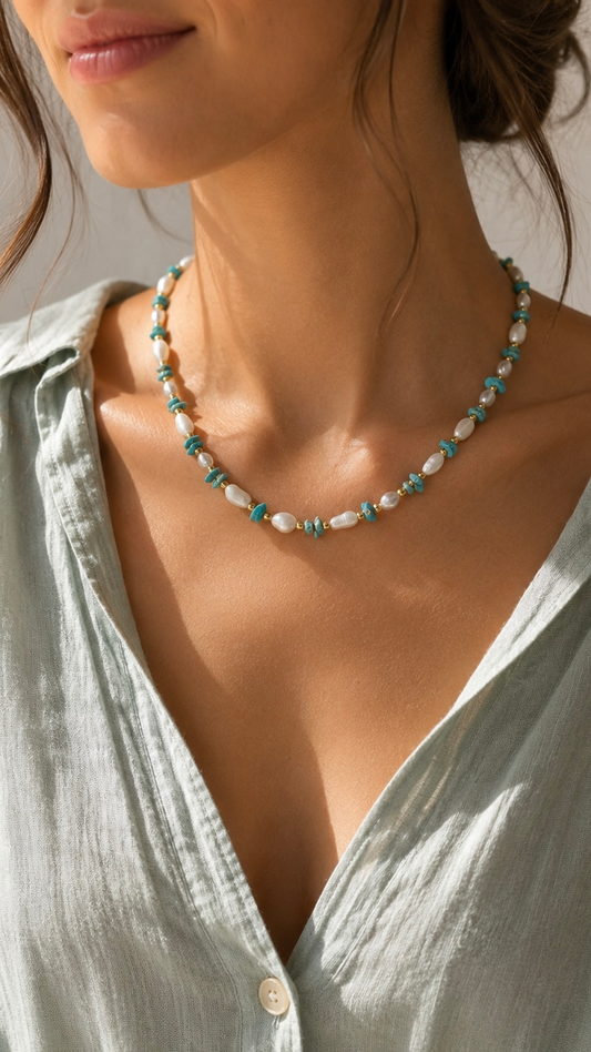 Sandy Pearl Necklace
