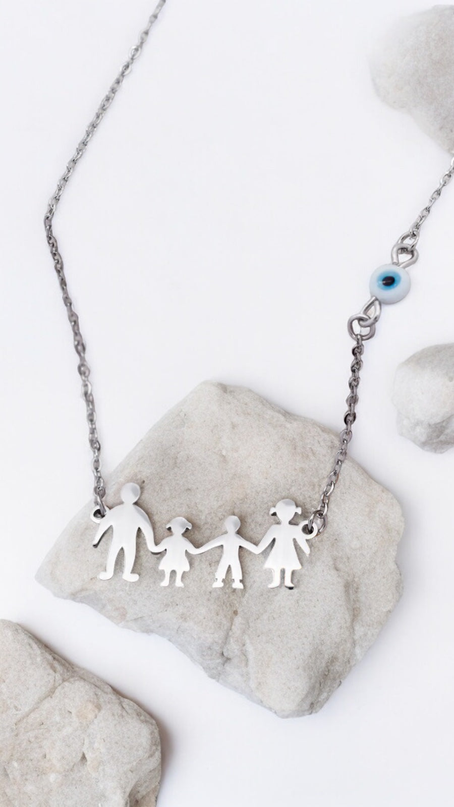 Family 4 Silver Necklace