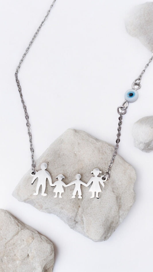 Family 4 Silver Necklace